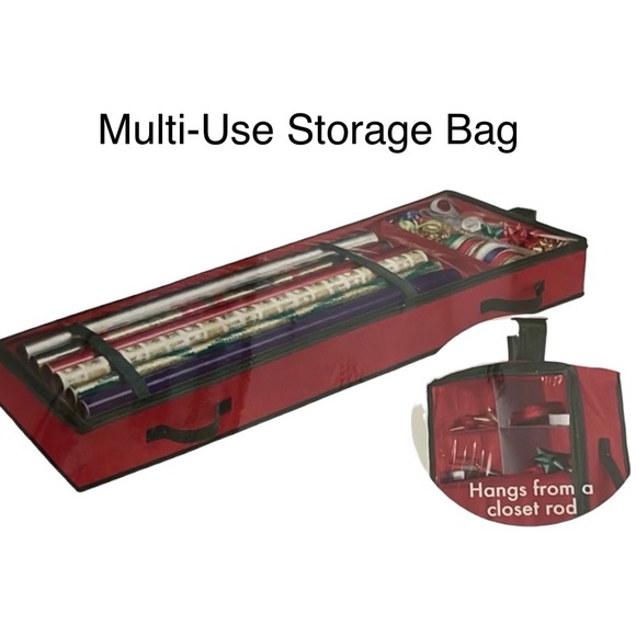 Two Whitmor Christmas Gift Wrap Organizers  5X14.5X43in & 8.74x49.25 in. - Picture 2 of 10